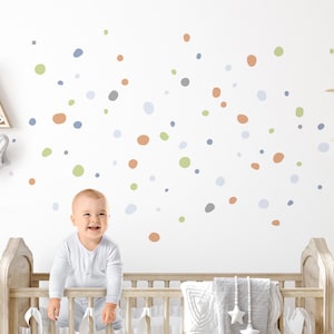Polka dots wall stickers for children&#39;s rooms 92 pieces wall sticker baby room adhesive dots blue green orange circles wall stickers self-adhesive DK1021