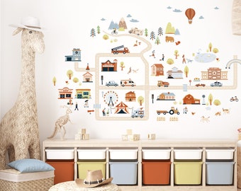 Tatouage mural véhicules rues voitures stickers muraux pour chambres d'enfants transport chambre de bébé décoration murale salon stickers muraux DK1001