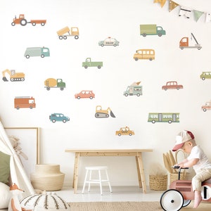 Autos Set Wandtattoo für Kinderzimmer Fahrzeuge Transport Wandsticker für Babyzimmer Wandaufkleber Junge Deko selbstklebend DK1140 imagem 1