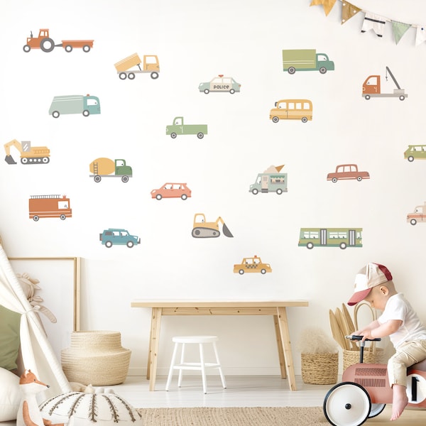 Cars set wall sticker for children's room vehicles transport wall sticker for baby room wall sticker boy decoration self-adhesive DK1140