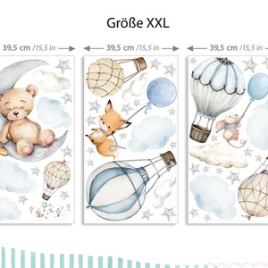 Animaux de la forêt ballon à air chaud stickers muraux pour chambres d'enfants ours lune sticker mural set stickers muraux pour chambre de bébé décoration autocollante DK1150 image 4