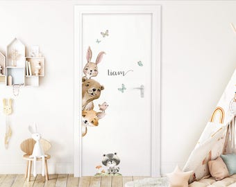 Door sticker for children's room forest animals wall sticker for baby room door sticker wall sticker door wall sticker self-adhesive DK1120