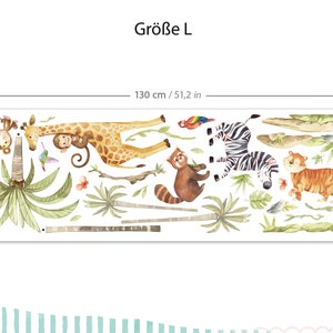 XXL Sticker Set Dschungeltiere Wandtattoo für Kinderzimmer Safari Tiere Wandsticker für Babyzimmer Palmen Wandaufkleber selbstklebend DK1146 zdjęcie 3