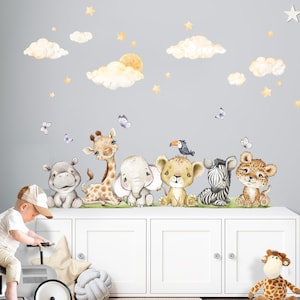 Jungle animals set wall sticker for children&#39;s room wall sticker for baby room wall sticker lion giraffe wall decoration DK1031