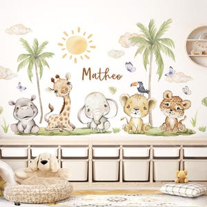 Wall sticker Safari Animals Baby Wall stickers for children's room Personalized Wall sticker Baby room Giraffe Lion self-adhesive decoration DK1154