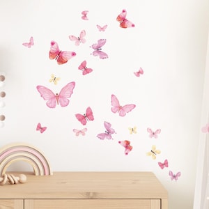 Wall sticker pink butterflies set wall sticker for baby room wall sticker for children's room bedroom decoration self-adhesive DK1078