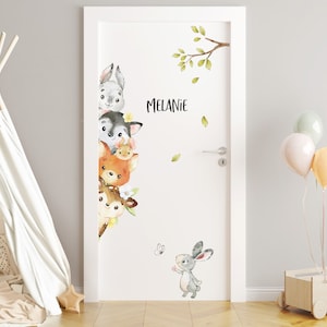 Door sticker forest animals wall sticker for children's room wall sticker for baby room door sticker wall sticker self-adhesive decoration DK1045