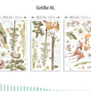 Pegatina De Pared Para Habitación Infantil Deko Kinderzimmer - Diseño De Animales Del Bosque, Tamaño 217x145 Cm, Fácil Aplicación