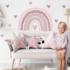 Wall sticker rainbow wall sticker for children's room hearts wall sticker for baby room decoration self-adhesive DK1036