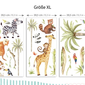 Lot d'autocollants XXL Autocollant mural animaux de la jungle pour chambre d'enfant Autocollant mural animaux de safari pour chambre de bébé Autocollant mural palmier DK1146 image 4