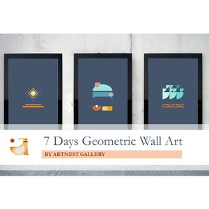 7 dagen geometrisch abstracte muur