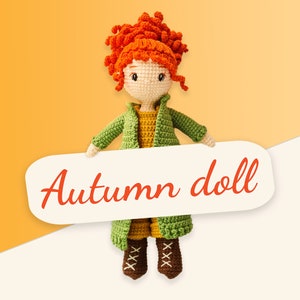 Patron de crochet de poupée d&#39;automne, poupée amigurumi PDF