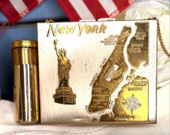 Vintage MCM Souvenir New York Compact/Lipstick/Cigarette Case