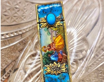 Vintage Gold-Washed 800 Silver Italy Lipstick Tube Case And Mirror