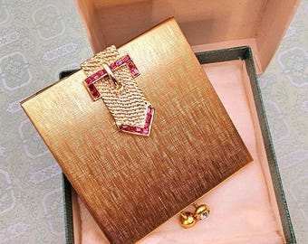 Vintage Jeweled Volupte Powder Compact