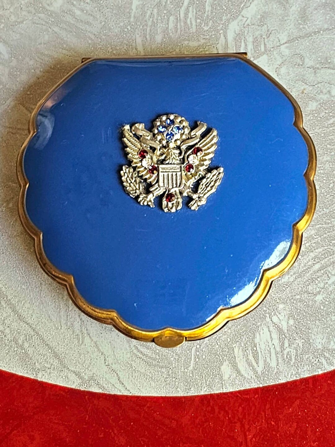 Vintage Elgin American Patriotic Style Compact Etsy