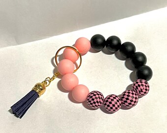 Bright and Colorful Handmade Beaded Wristlet Keychain - Unique Accessory