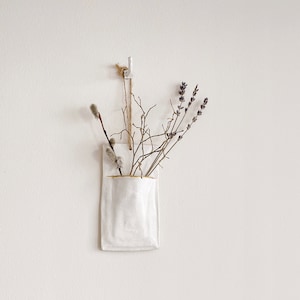 Handmade Ceramic Pocket for Dry flowers | Clay wall hanging