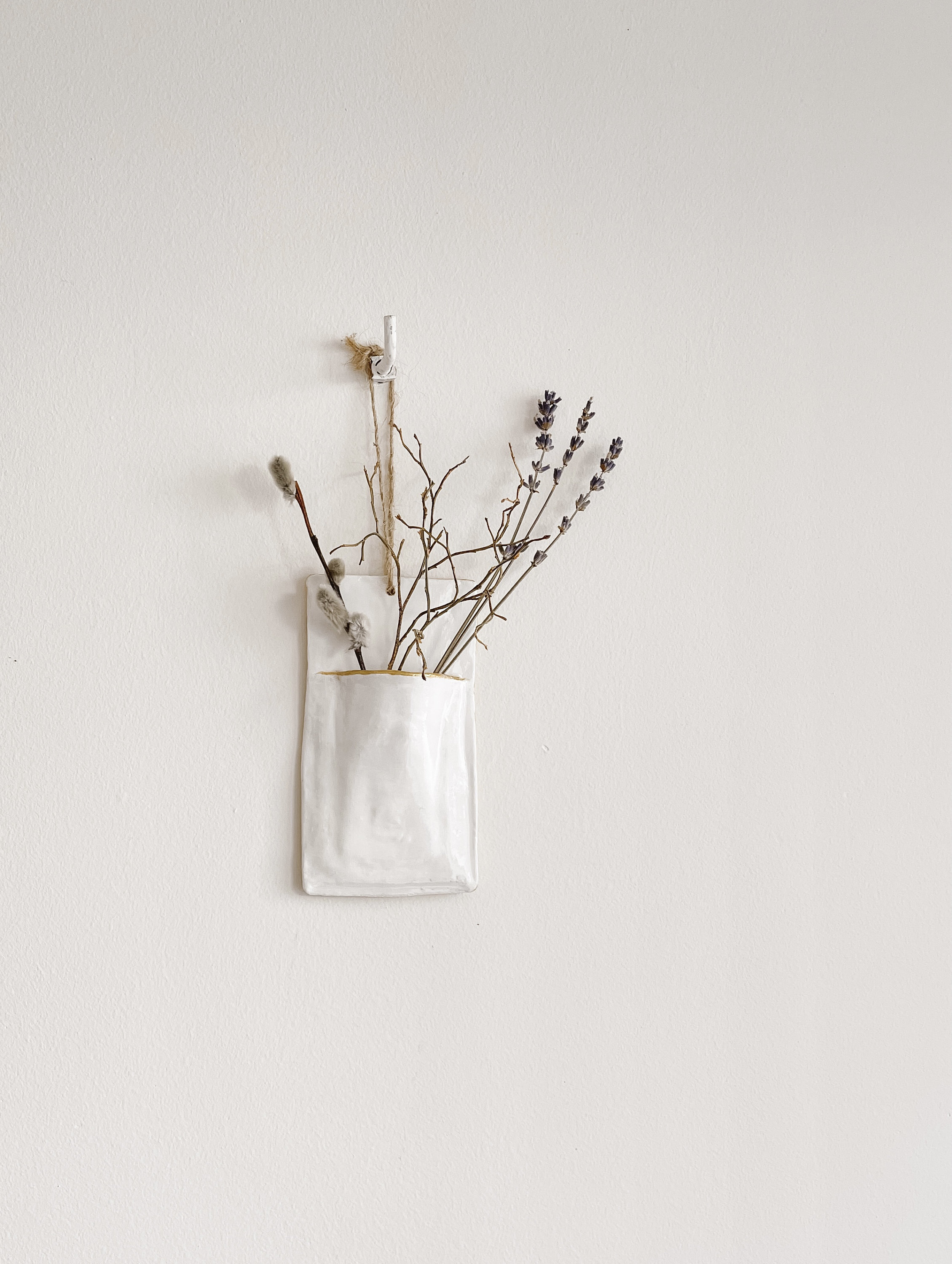 Handmade Ceramic Pocket for Dry Flowers Clay Wall Hanging Etsy
