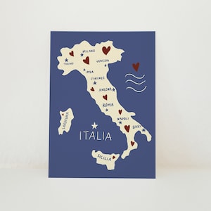 Postcard Italy map