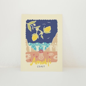 Carte postale Balcon d'Amalfi avec citrons / Italie, vacances, été