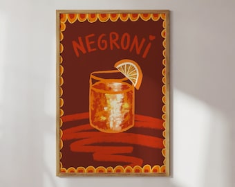 Affiche Negroni Cocktail Italie