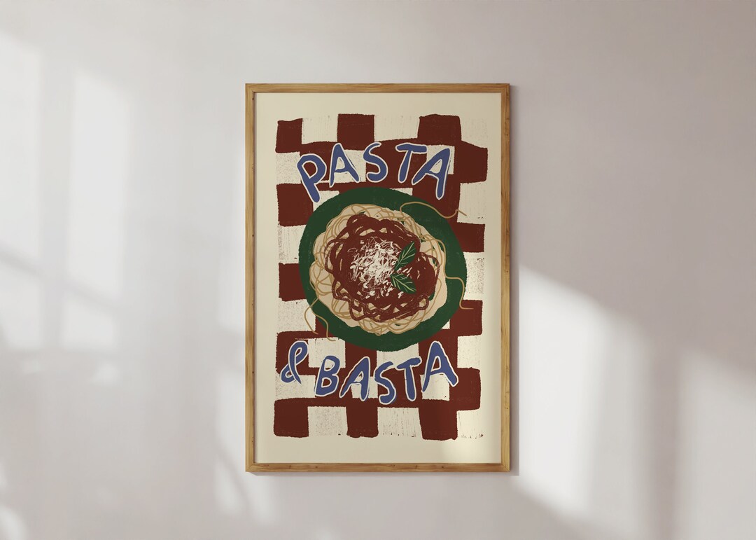 Poster Pasta & Basta Illustration / Art Print / Dolce Vita / Italy