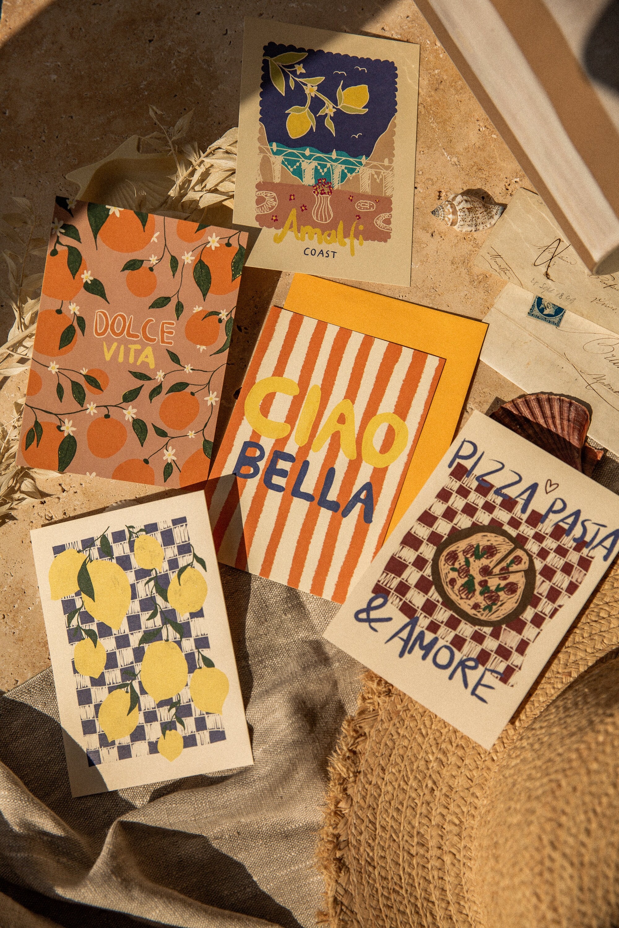 Large postcard set Italy Personalizable for weddings celebrations bridesmaids guest gifts