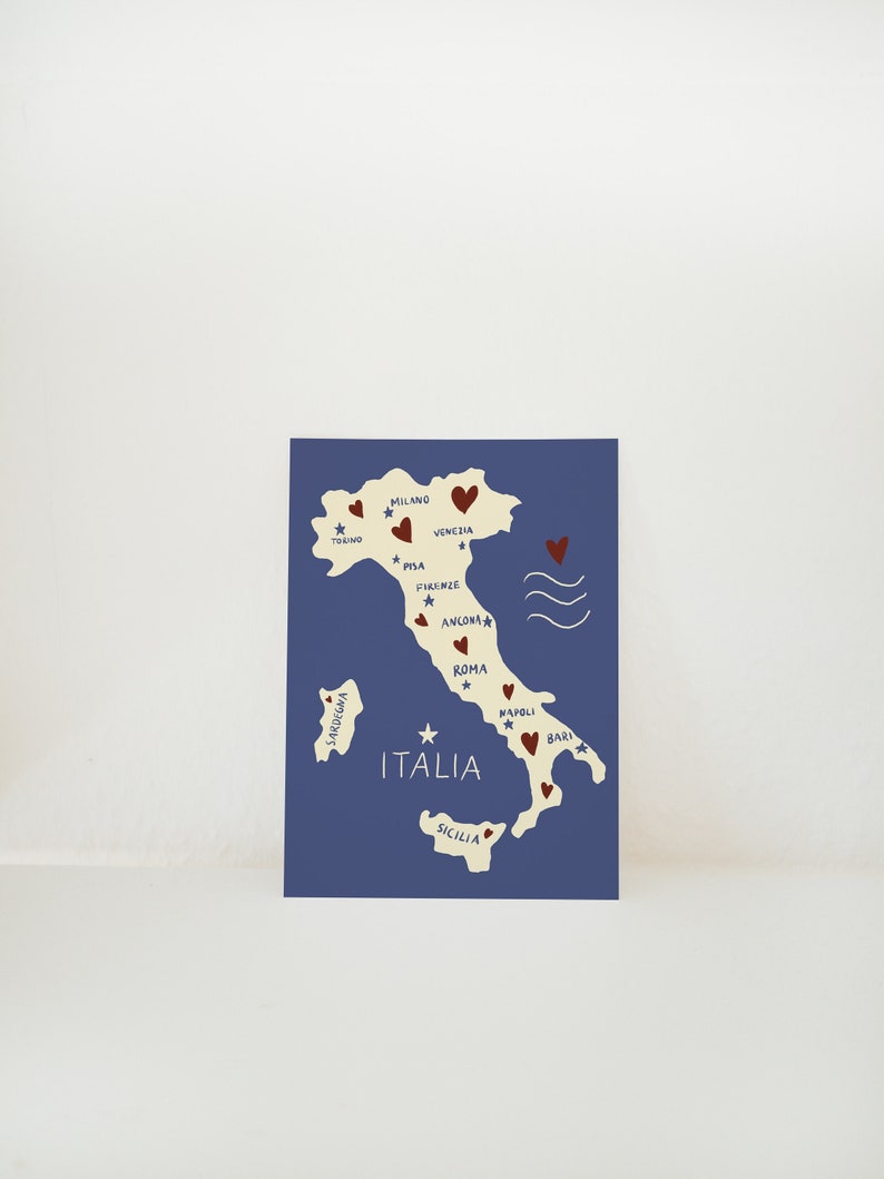 Postcard Italy map image 1