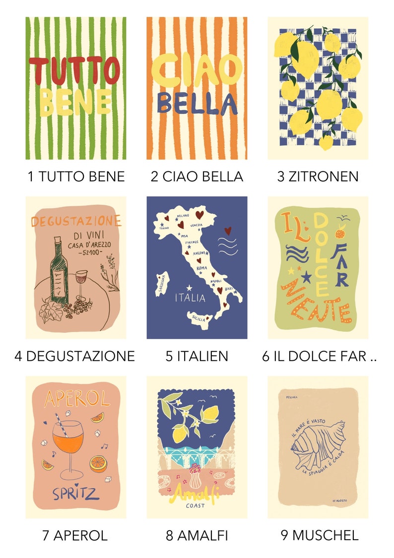 Large postcard set Italy customizable for weddings celebrations bridesmaids guest gifts image 2