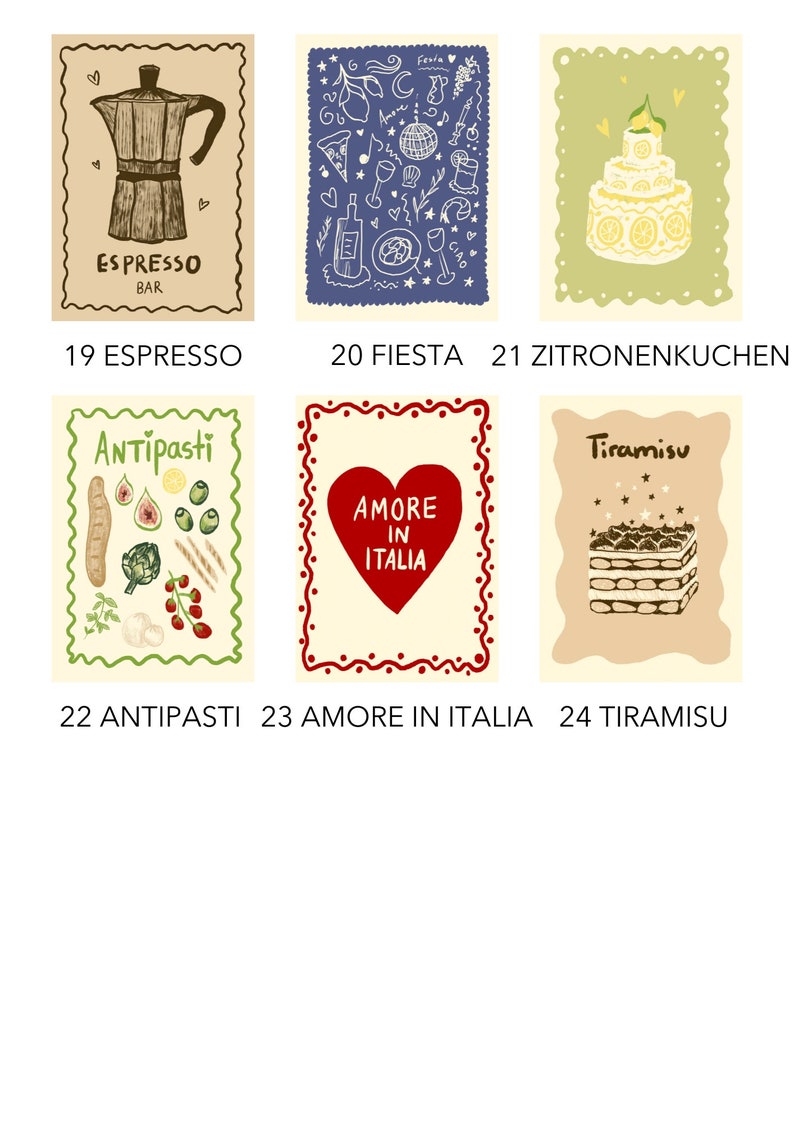 Large postcard set Italy customizable for weddings celebrations bridesmaids guest gifts image 4