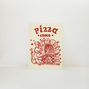 Carte postale Pizza Baker Crocodile Pizza Italie