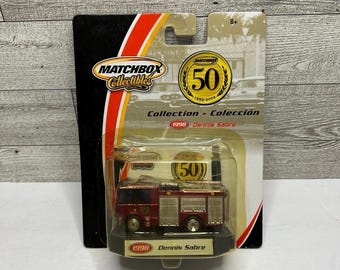 Camión de bomberos Dennis Sabre de Matchbox Collectibles, modelo 1998 • Metal fundido a presión, neumáticos de goma