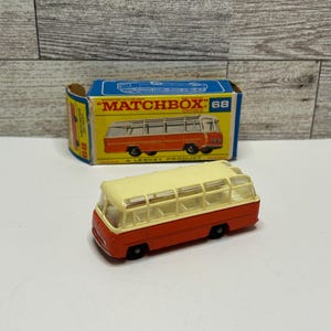 Vintage Matchbox Series Orange / White ‘1960’s Mercedes Coach Bus • By Lesney • Made in England