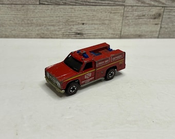 Vintage 1974 Hot Wheels Fire Rescue Unit Die Cast Metal Made in Hong Kong