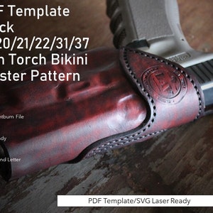 Modèle PDF Glock 17/20/21/22/31/37 avec motif d'étui de bikini torche (PDF/SVG)