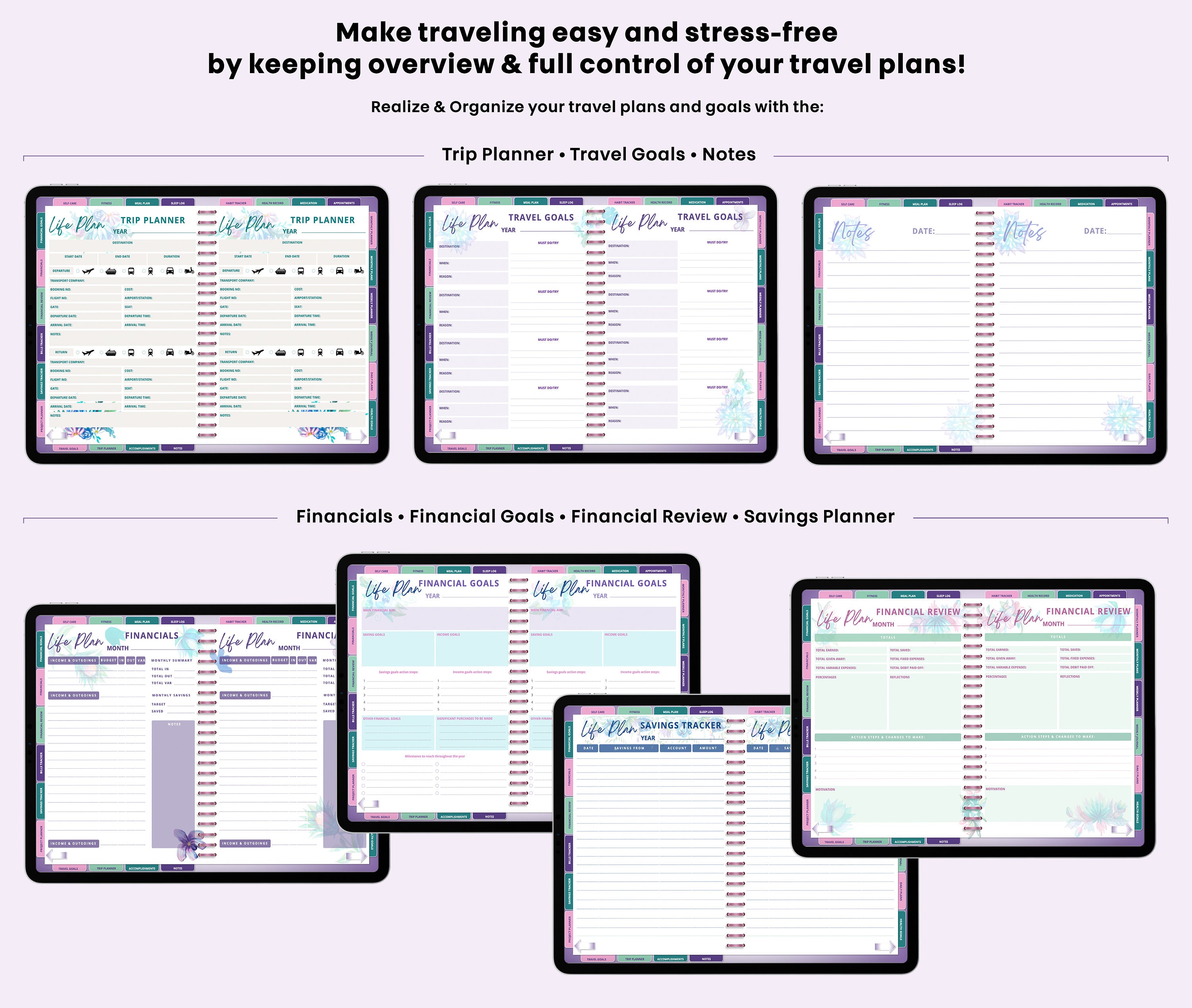 Blooms Life Digital & Printable Planner 2026 2027 Undated Planners iPad ...