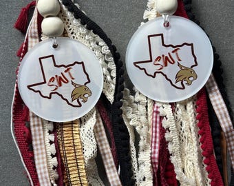 Southwest Texas State Bag Tag: SWT Bobcats Charm