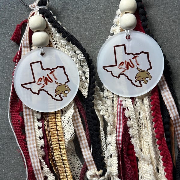 Southwest Texas State Bag Tag: SWT Bobcats Charm