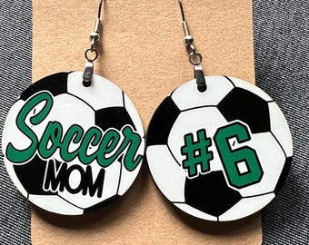 Personalized SOCCER MOM earrings