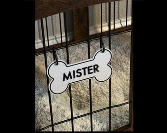 DOG BONE Crate NAMEPLATE