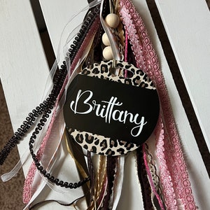 Personalized name bag tag/ Bogg bag tag/ Leopard print