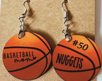 Personalized BASKETBALL MOM earrings