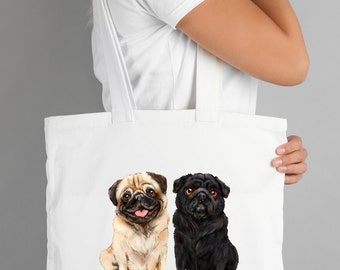 Our PUGS Personalized, Reusable TOTE/ market BAG
