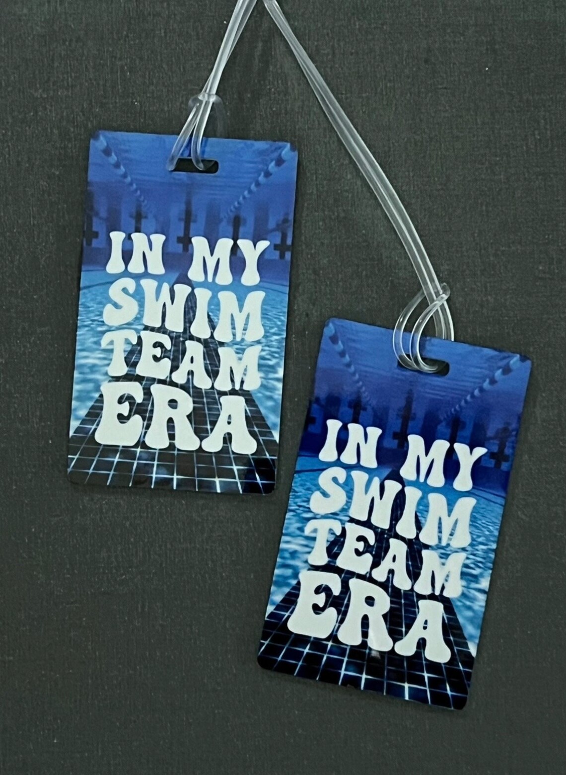 Swim Racing Tag PERSONALIZED SWIM Bag TAG. in My Swim Team Era With Pool. - Etsy