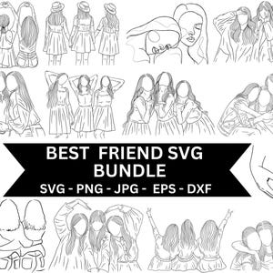 親友 SVG バンドル、友達 SVG、BFF SVG、友情の日 SVG、女性の友情 SVG、親友 PNG、親友 SVG、永遠の友達 SVG