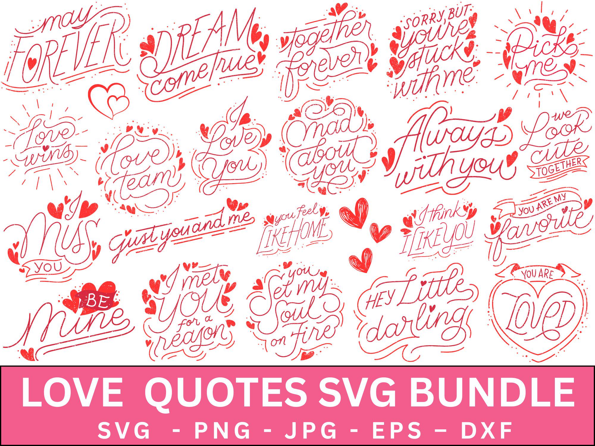 Love Quote Bundle, Romantic Quotes SVG Bundle, Couples Love Quotes Svg Bundle, Lovers And Couples Svg, Marriage, Instant Download