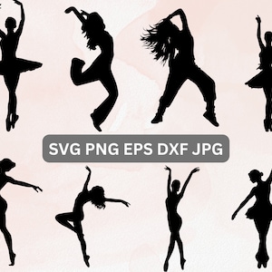Dancer Girl Svg , Ballerina svg bundle, Silhouettes Vector Digital file , Dance Girl SVG, Hip Hop Dancer, Pole Dance SVG Bundle,