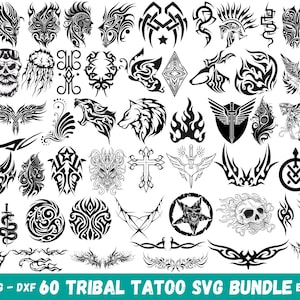 Tribal Tattoo,Svg Tribal,PNG instant digital downloads,Tribal vector,Tribal Tattoo Art Bundle SVG,Tribal designs svg,dxf,eps.