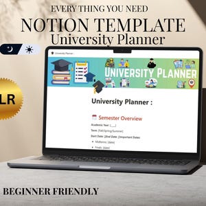 Notion Template Student Planner,Notion Template,Student Dashboard,All In One University Planner,Aesthetic Notion Planner,Study Organizer
